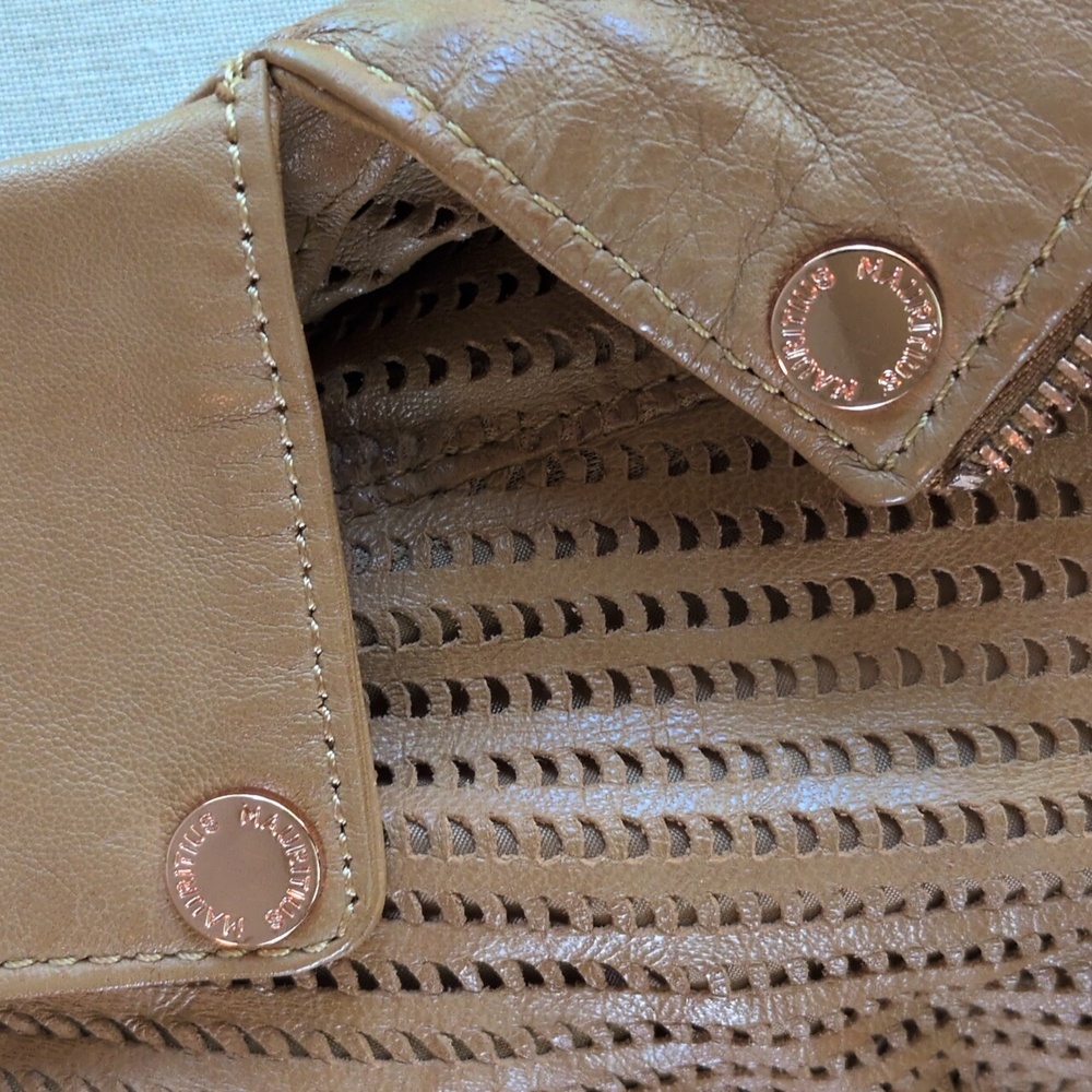 NWT Mauritius Caramel XXL 14 Tan Perforated Leather Jacket - Picture 6 of 15